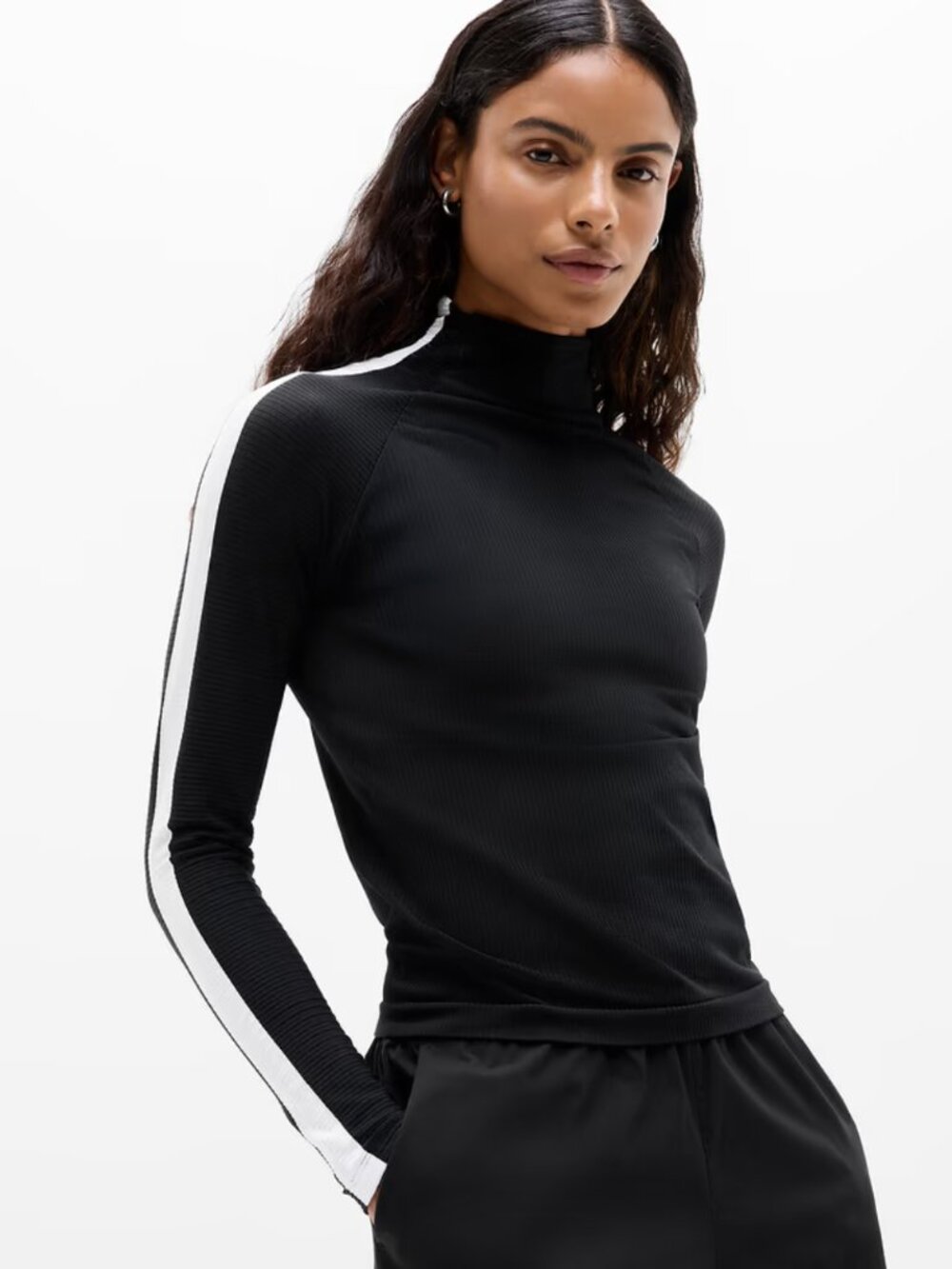 Athleta Renew Seamless Mock Neck Top, Size Small